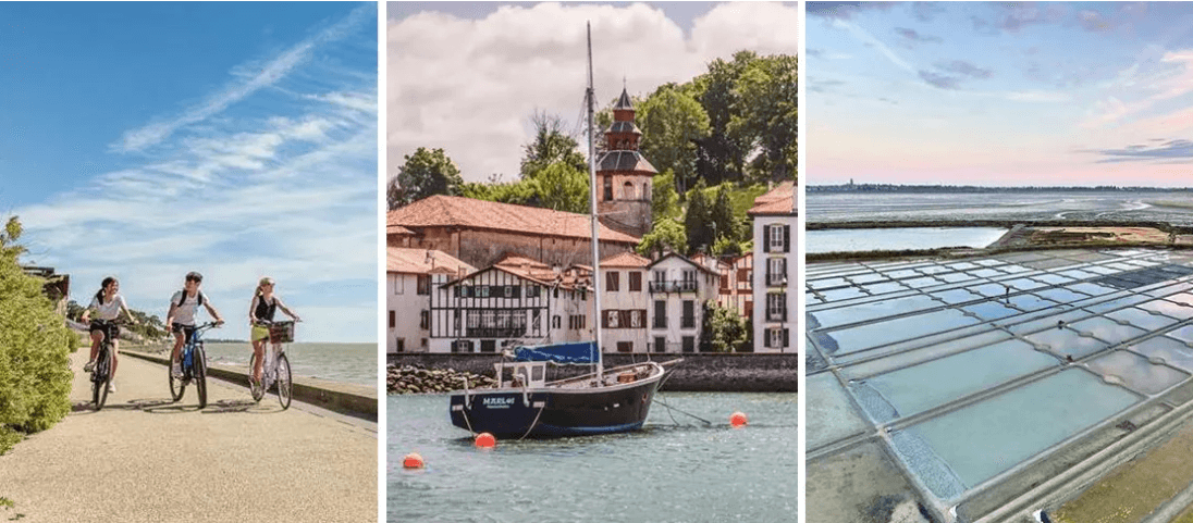 © Office de tourisme Saint-Brevin-les-Pins / La Vélodyssée ( Aurélie Stapf) / A.Lamoureux — Du sud de la Bretagne au Pays basque, la Côte Atlantique offre une diversité de paysages et d'activités pour se ressourcer en toute saison